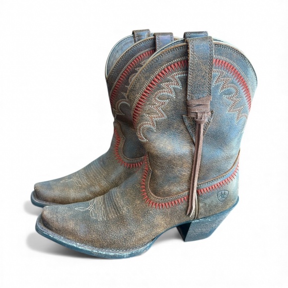 Ariat Copper-Brown Leather Western Boots – Size 7 (Early 2000s) - Picture 2 of 7